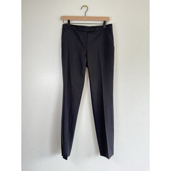 $285 Theory Women's Black Hartsdale Wool-Blend Stretch Ankle Pants Size 2 - Picture 1 of 10